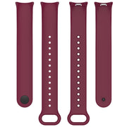 For Xiaomi Mi Band 8 Solid Color Stainless Steel Plug Replacement Watch Band (Wine Red)