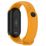 For Xiaomi Mi Band 8 Solid Color Stainless Steel Plug Replacement Watch Band (Yellow)
