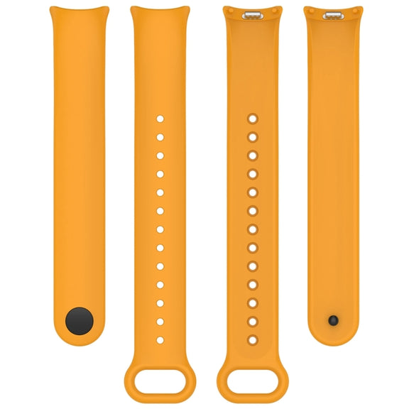 For Xiaomi Mi Band 8 Solid Color Stainless Steel Plug Replacement Watch Band (Yellow)