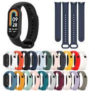 For Xiaomi Mi Band 8 Solid Color Stainless Steel Plug Replacement Watch Band (Light Grey)