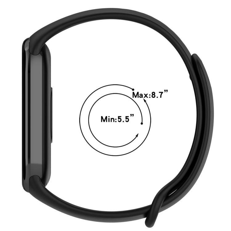 For Xiaomi Mi Band 8 Solid Color Stainless Steel Plug Replacement Watch Band (Blue)