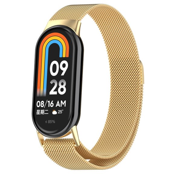 For Xiaomi Mi Band 8 Milanese Metal Watch Band(Gold)