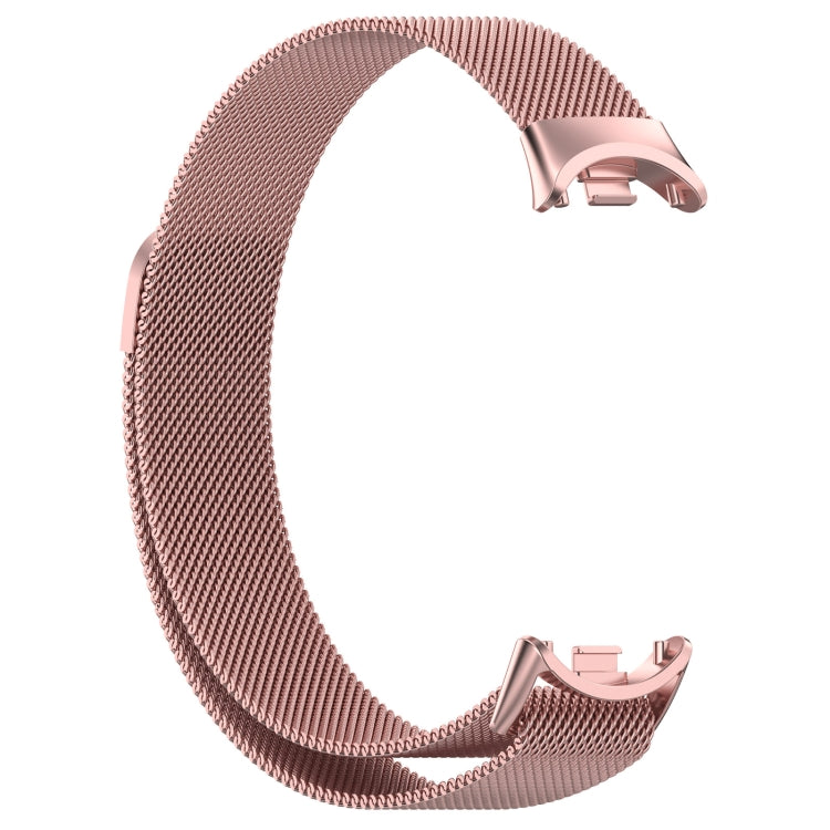 For Xiaomi Mi Band 8 Milanese Metal Watch Band(Rose Pink)