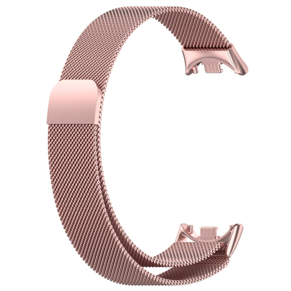 For Xiaomi Mi Band 8 Milanese Metal Watch Band(Rose Pink)
