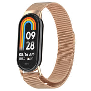 For Xiaomi Mi Band 8 Milanese Metal Watch Band(Rose Gold)