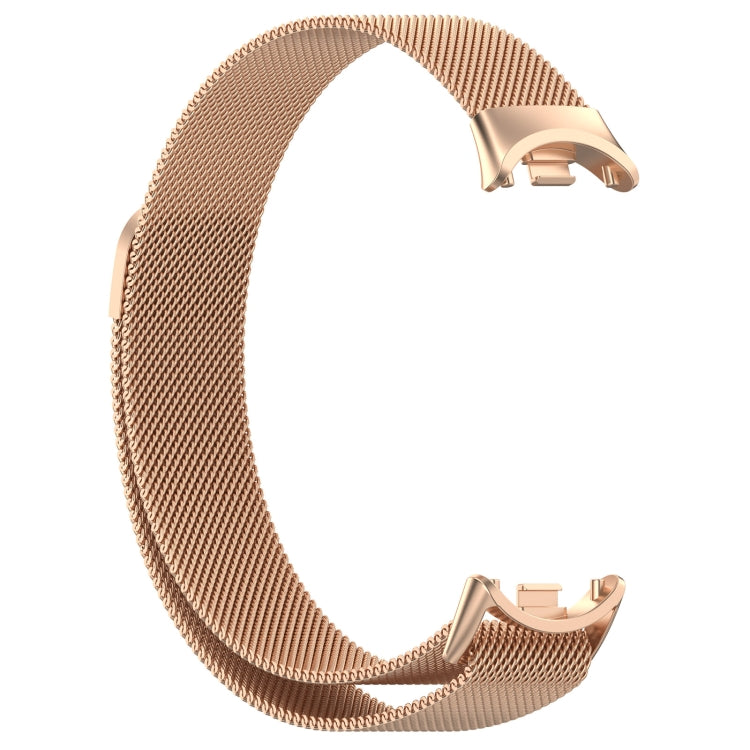 For Xiaomi Mi Band 8 Milanese Metal Watch Band(Rose Gold)