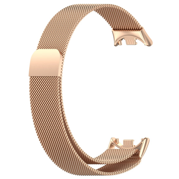 For Xiaomi Mi Band 8 Milanese Metal Watch Band(Rose Gold)
