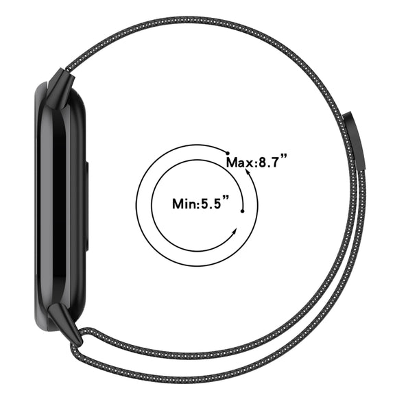 For Xiaomi Mi Band 8 Milanese Metal Watch Band(Rose Pink)