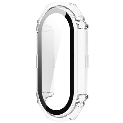 For Xiaomi Mi Band 8 PC + Tempered Glass Integrated Protective Watch Case(Transparent White) - Smart Wear by PMC Jewellery | Online Shopping South Africa | PMC Jewellery