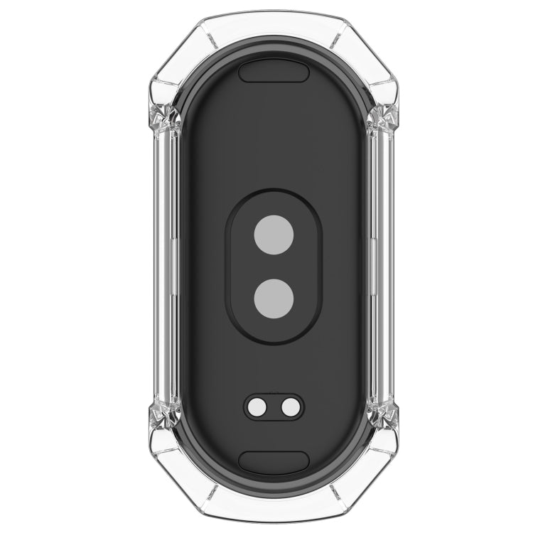 For Xiaomi Mi Band 8 PC + Tempered Glass Integrated Protective Watch Case(Transparent White) - Smart Wear by PMC TechLife | Online Shopping South Africa | PMC TechLife