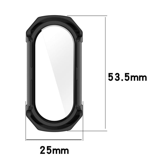 For Xiaomi Mi Band 8 PC + Tempered Glass Integrated Protective Watch Case(Black)
