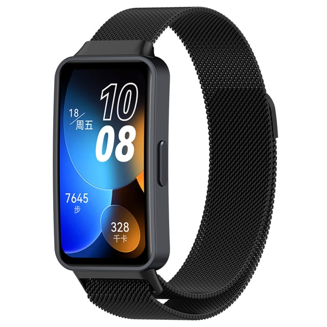 For Huawei Band 10 / 9 / 8 Milanese Metal Watch Band(Black)