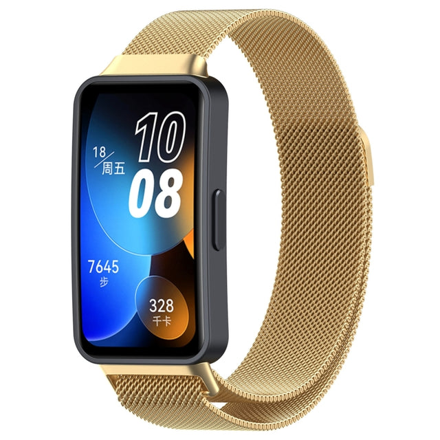 For Huawei Band 10 / 9 / 8 Milanese Metal Watch Band(Gold)