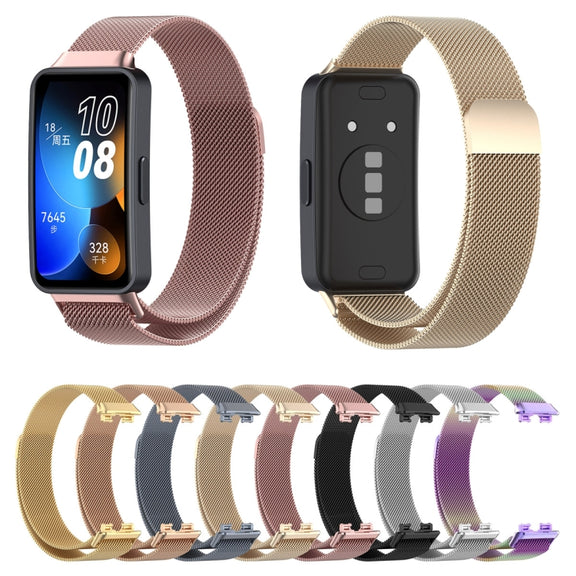 For Huawei Band 10 / 9 / 8 Milanese Metal Watch Band(Rose Gold)