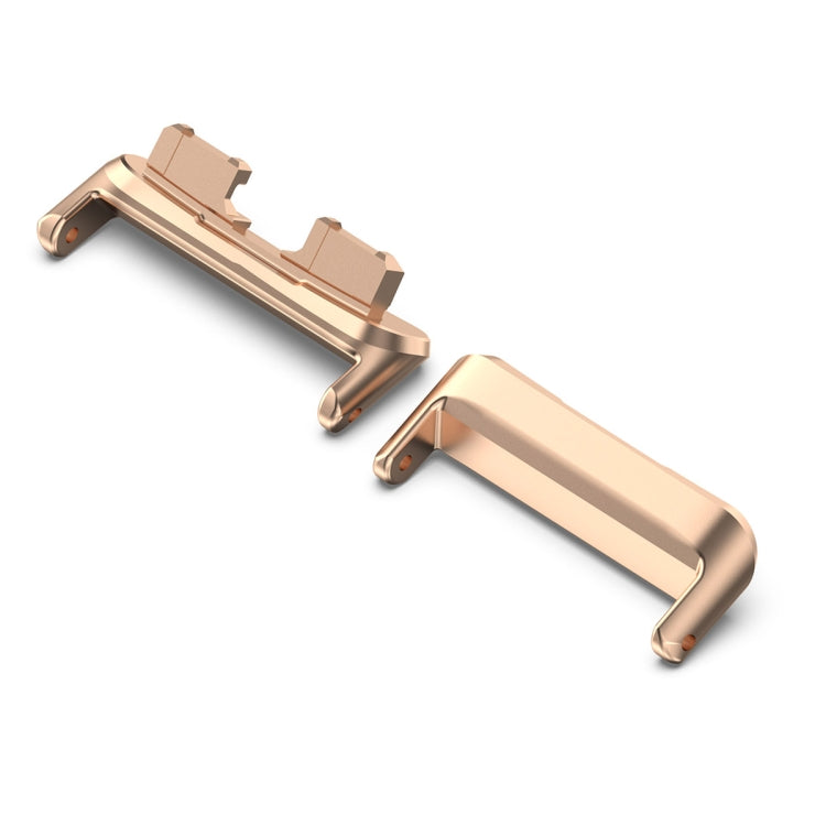 For Huawei Band 8 1 Pair Stainless steel Metal Watch Band Connector(Rose Gold)