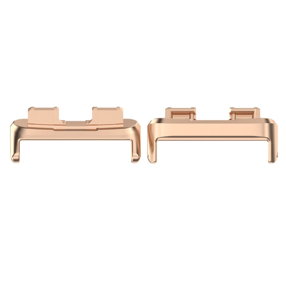 For Huawei Band 8 1 Pair Stainless steel Metal Watch Band Connector(Rose Gold)