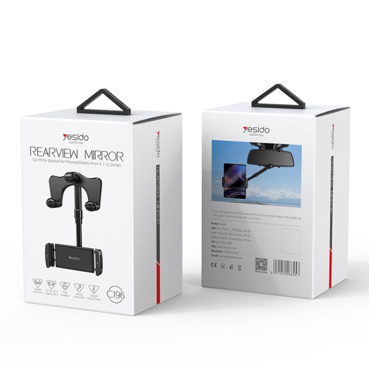 Yesido C196 Car Rearview Mirror Using Phone Holder(Black) - free shipping - PMC TechLife - Order now!