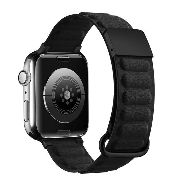 Magnetic Reverse Buckle Watch Band For Apple Watch Series 8&7 41mm(Black)
