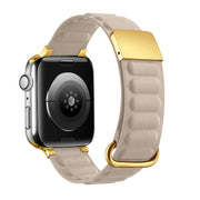 Magnetic Reverse Buckle Watch Band For Apple Watch Series 8&7 41mm(Khaki)