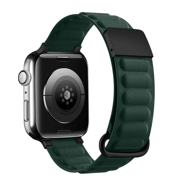 Magnetic Reverse Buckle Watch Band For Apple Watch Series 8&7 45mm(Cedar Green)