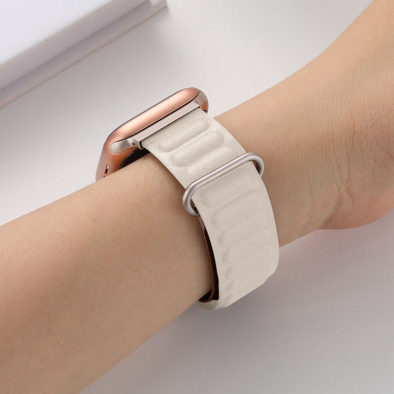 Magnetic Reverse Buckle Watch Band For Apple Watch Series 8&7 45mm(Starlight)