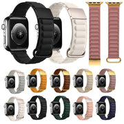 Magnetic Reverse Buckle Watch Band For Apple Watch Series 8&7 45mm(Rose Gold)