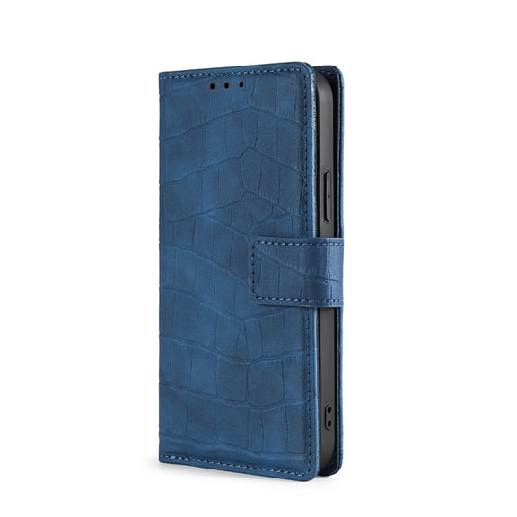 For Nokia G22 Skin Feel Crocodile Magnetic Clasp Leather Phone Case(Blue)