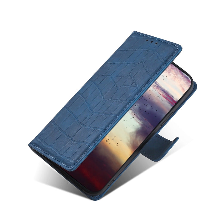 For Nokia G22 Skin Feel Crocodile Magnetic Clasp Leather Phone Case(Blue)