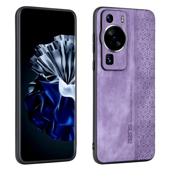 For Huawei P60 / P60 Pro AZNS 3D Embossed Skin Feel Phone Case(Purple)