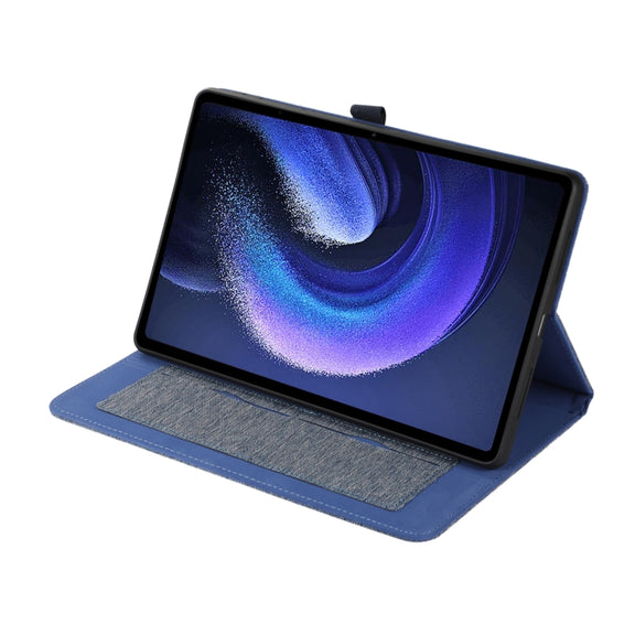 For Xiaomi Pad 6 / Pad 6 Pro Fabric Leather Tablet Case(Blue)