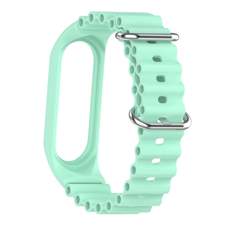 For Xiaomi Mi Band 7 / 6 / 5 / 4 / 3 Solid Color Marine Silicone Breathable Watch Band(Blue Sea)
