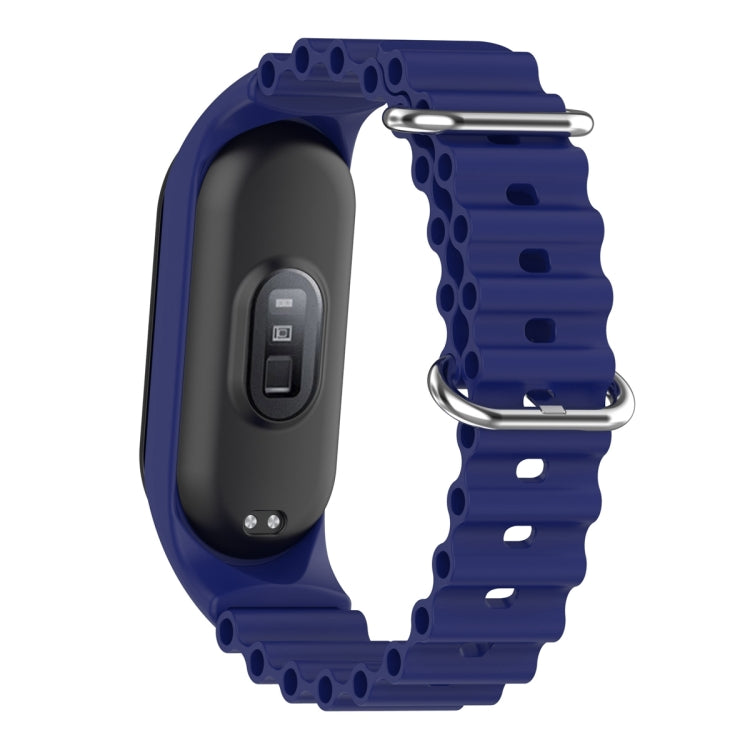 For Xiaomi Mi Band 7 / 6 / 5 / 4 / 3 Solid Color Marine Silicone Breathable Watch Band(Blue) - Smart Wear by PMC TechLife | Online Shopping South Africa | PMC TechLife