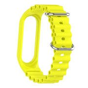 For Xiaomi Mi Band 7 / 6 / 5 / 4 / 3 Solid Color Marine Silicone Breathable Watch Band(Bright Yellow)