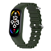 For Xiaomi Mi Band 7 / 6 / 5 / 4 / 3 Solid Color Marine Silicone Breathable Watch Band(Green)