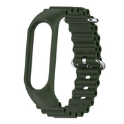 For Xiaomi Mi Band 7 / 6 / 5 / 4 / 3 Solid Color Marine Silicone Breathable Watch Band(Green)