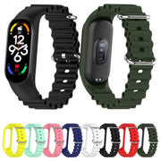 For Xiaomi Mi Band 7 / 6 / 5 / 4 / 3 Solid Color Marine Silicone Breathable Watch Band(Green)