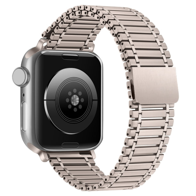 Chain Magnetic Stainless Steel Watch Band For Apple Watch Ultra 49mm / Series 8&7 45mm / SE 2&6&SE&5&4 44mm / 3&2&1 42mm(Starlight Color)