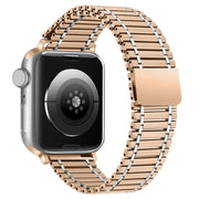 Chain Magnetic Stainless Steel Watch Band For Apple Watch Ultra 49mm / Series 8&7 45mm / SE 2&6&SE&5&4 44mm / 3&2&1 42mm(Rose Gold+Silver)