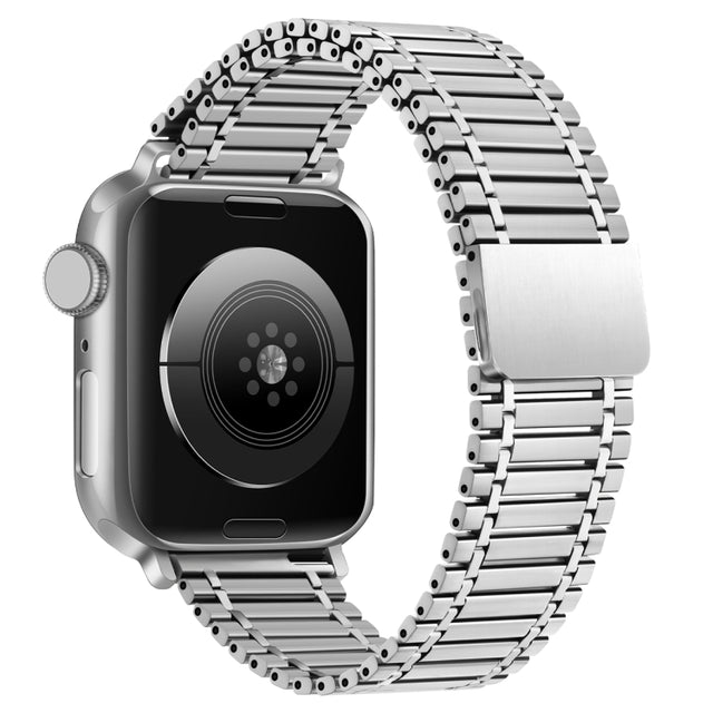Chain Magnetic Stainless Steel Watch Band For Apple Watch Ultra 49mm / Series 8&7 45mm / SE 2&6&SE&5&4 44mm / 3&2&1 42mm(Silvery)