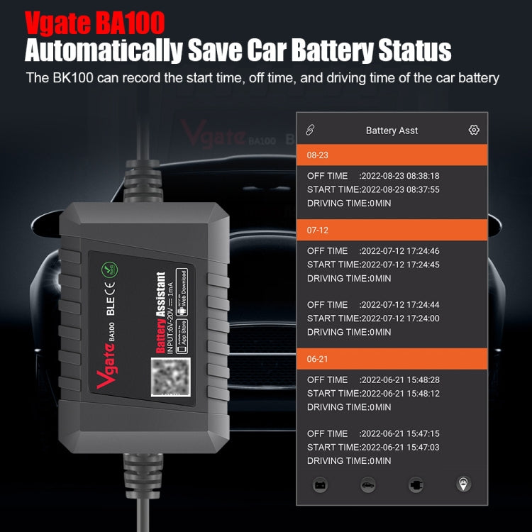 Vgate BA100 Car 12V Bluetooth 4.0 Battery Assistant Analyzer Tester - free shipping - PMC Jewellery - Order now!