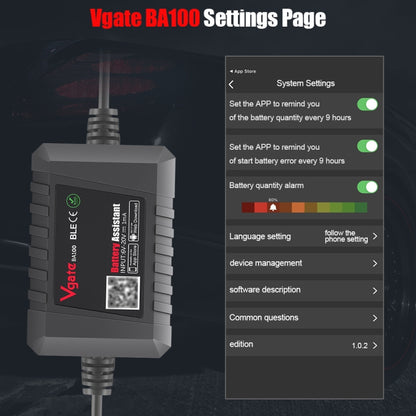 Vgate BA100 Car 12V Bluetooth 4.0 Battery Assistant Analyzer Tester - free shipping - PMC Jewellery - Order now!