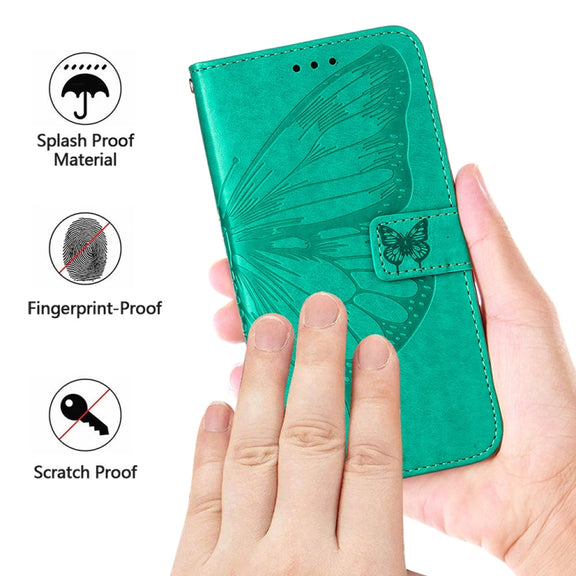 For Xiaomi Redmi Note 12 Pro+ 5G / Note 12 Explorer Embossed Butterfly Leather Phone Case(Light Purple)