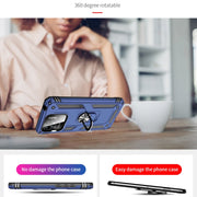 For Xiaomi Redmi 12C / 11A Shockproof TPU + PC Phone Case with Holder(Blue)