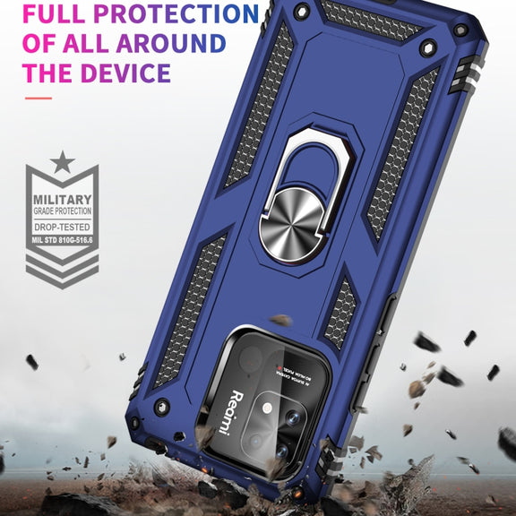 For Xiaomi Redmi 12C / 11A Shockproof TPU + PC Phone Case with Holder(Blue)
