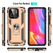 For Xiaomi Redmi 12C / 11A Shockproof TPU + PC Phone Case with Holder(Gold)