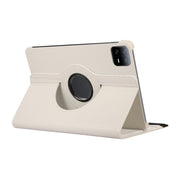 For Xiaomi Pad 6 / Pad 6 Pro 360 Degree Rotation Litchi Texture Leather Tablet Case(White)