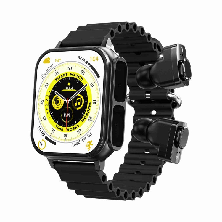 N22 2 in 1 1.96 inch HD Display Sport Bluetooth Call Earphone Smart Watch(Black) - Smart Wear by PMC TechLife | Online Shopping South Africa | PMC TechLife