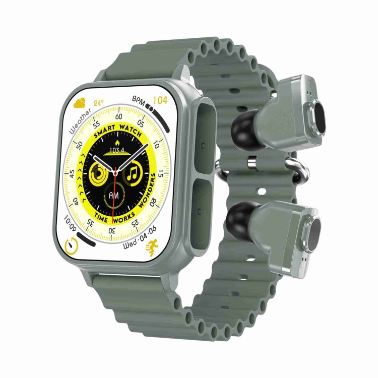 N22 2 in 1 1.96 inch HD Display Sport Bluetooth Call Earphone Smart Watch(Green) - Smart Wear by PMC TechLife | Online Shopping South Africa | PMC TechLife