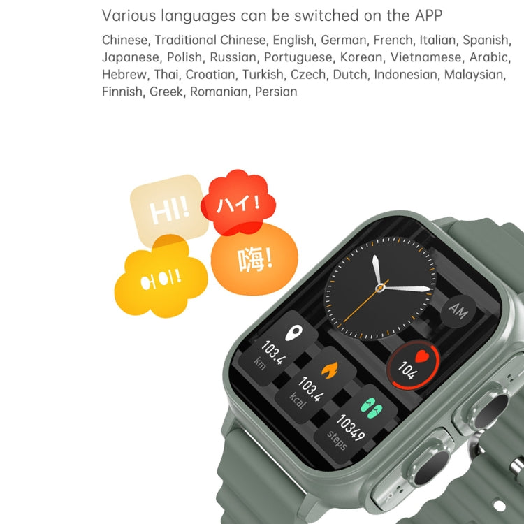 N22 2 in 1 1.96 inch HD Display Sport Bluetooth Call Earphone Smart Watch(Black)