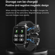 N22 2 in 1 1.96 inch HD Display Sport Bluetooth Call Earphone Smart Watch(Orange)